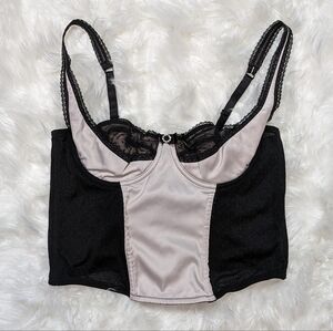 Hillary & Hanson Dainty Pink Satin Lace Strap Mesh‎ Back Bustier Corset Size L